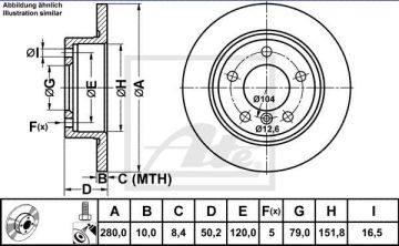 Mini R60 Countryman S Arka Fren Diski 280 mm Çap 2011-2016 ATE ORIGINAL