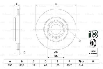 Seat Cordoba Ön Fren Diski Tüm Modellere 256 mm Çap 2003-2009 BOSCH