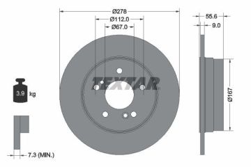 Mercedes E Serisi 124 Kasa Arka Fren Diski 278 mm Çap DÜZ / DOLU TEXTAR