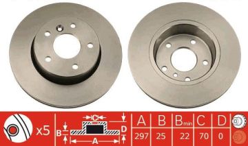 Range Rover 2 Ön Fren Diski 297 mm Çap 1995-2002 TRW