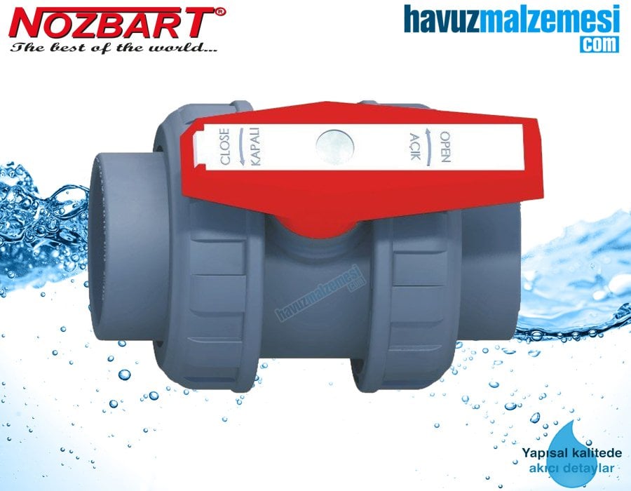 20 mm. Yapıştırma Küresel Su Vanası PVC Nozbart