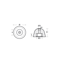 VETUS BAŞ MANEVRA PERVANESİ KGF125/130/160, VE  TWIN DISC - BCS BAŞ MANEVRA PERVANESİ  Ø 60 H.40