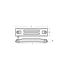 Honda small bar anode for stern bracket - Anodo per supporto motore Honda
