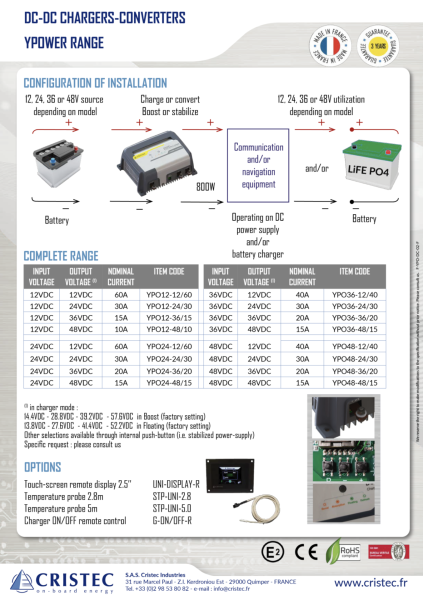 YPOWER DC-DC AKÜ ŞARJ CİHAZI/KONVERTÖR 48V-48V/30A TEK ÇIKIŞ FANSIZ