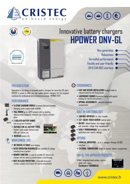 HPOWER AC-DC AKÜ ŞARJ CİHAZI 24V/45A 3 ÇIKIŞ FANLI DNV-GL SERTİFİKALI