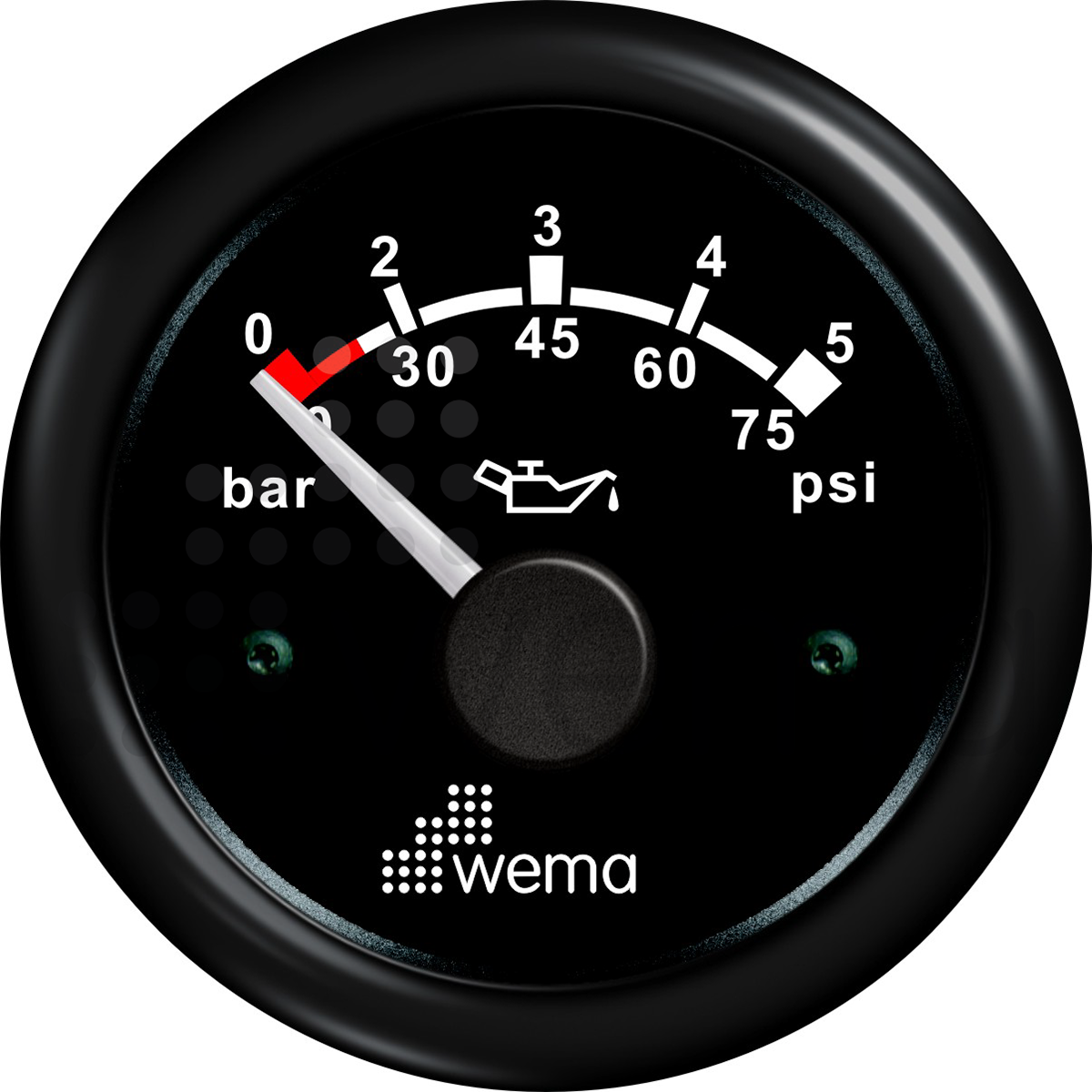 YAĞ BASINÇ GÖSTERGESİ 5 BAR 52 mm SİYAH/SİYAH