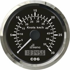 HIZ GÖSTERGESİ GPS BAĞLANTILI 30 KNOTS  85 mm KROM/SİYAH