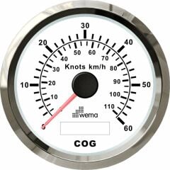 HIZ GÖSTERGESİ GPS BAĞLANTILI 60 KNOTS  85 mm KROM/BEYAZ