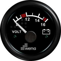 VOLTMETRE ANALOG 12V 52 mm SİYAH/SİYAH