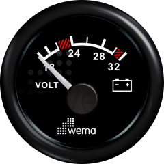 VOLTMETRE ANALOG 24V 52 mm SİYAH/SİYAH