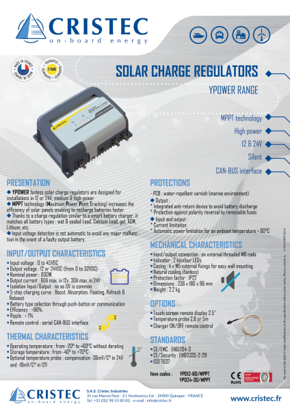 YPOWER MPPT SOLAR ŞARJ REGÜLATÖRÜ 12V/60A FANSIZ