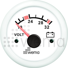VOLTMETRE ANALOG 24V 52 mm BEYAZ/BEYAZ