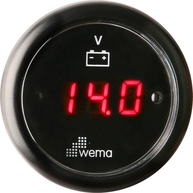 VOLTMETRE DİJİTAL 8-32V 52 mm SİYAH/SİYAH