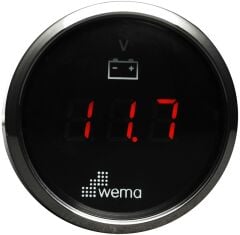 VOLTMETRE DİJİTAL 8-32V 52 mm KROM/SİYAH