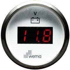 VOLTMETRE DİJİTAL 8-32V 52 mm KROM/BEYAZ