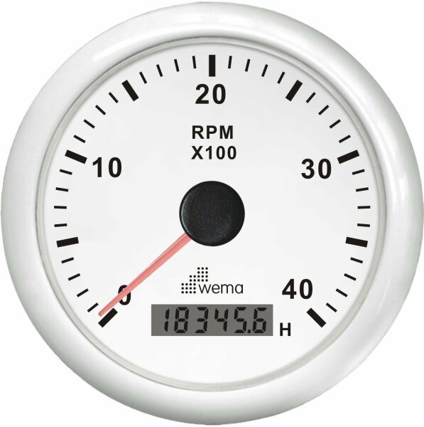 TAKOMETRE 4000 RPM 85 mm BEYAZ/BEYAZ