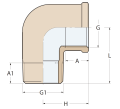 BRONZ 90° ERKEK-DİŞİ KUYRUKLU DİRSEK  1''1/4