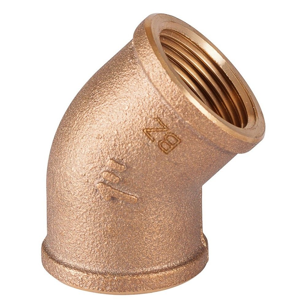 BRONZ 45° DİŞİ-DİŞİ KUYRUKLU DİRSEK  4''