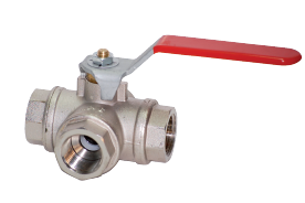NİKEL KAPLI PİRİNÇ 3 YOLLU KÜRESEL VANA 1.1/2''