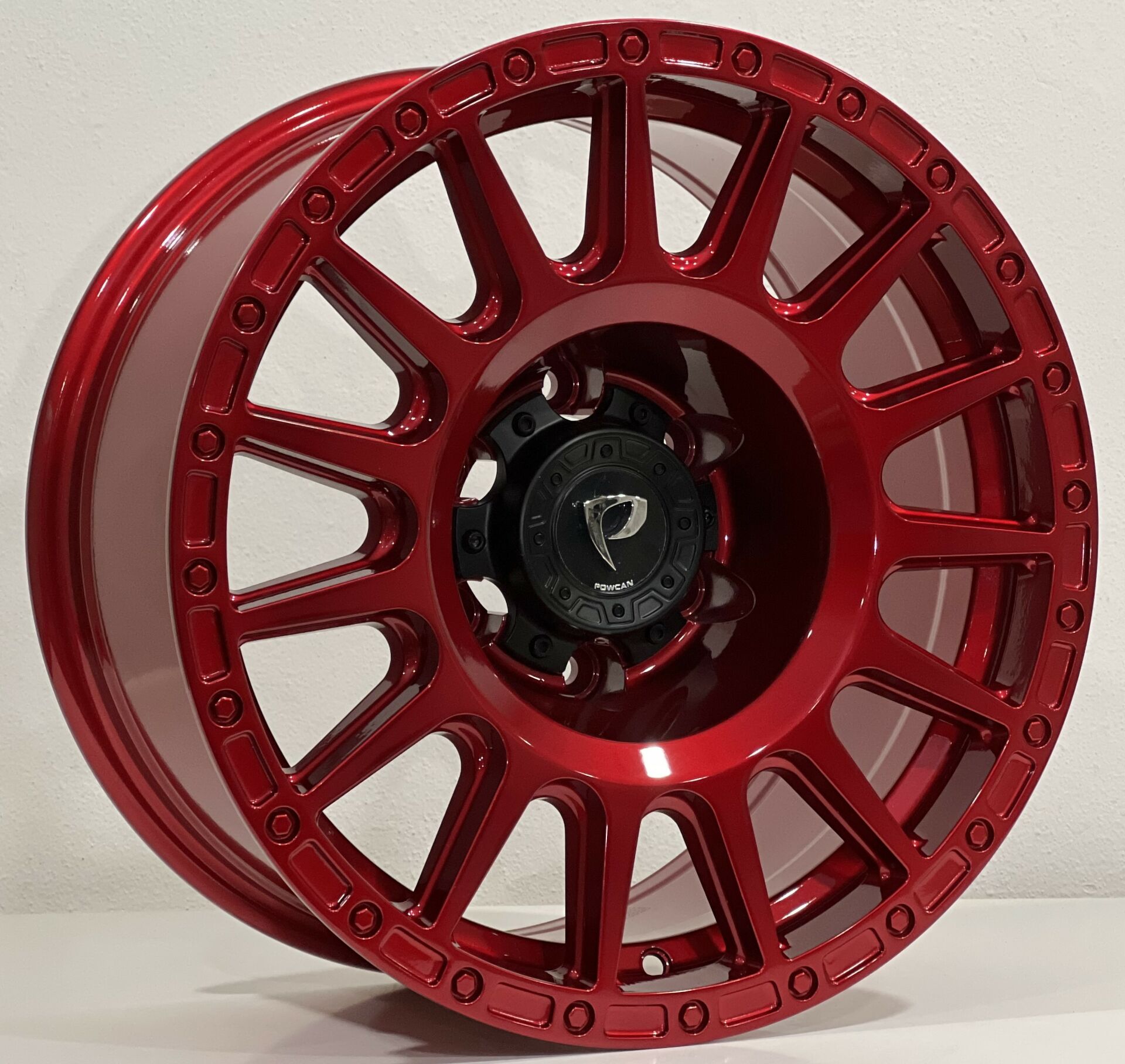 Powcan 5877  17X8.0  6X139.7 ET-15 Red / Black Cap