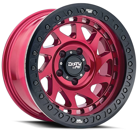 Dirty Life Enigma Race 9313 17X9.0 8X170   ET-12 Crimson Candy Red / Beadlock