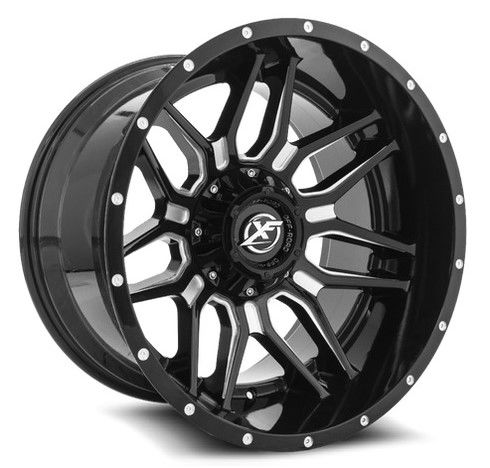 XF 222 20X12 6X139.7 ET-44 Gloss Black / Milled