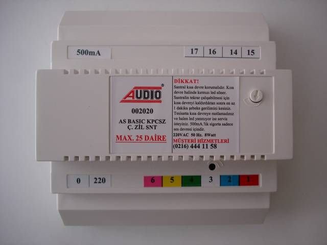 Diafon Audio Santral Basıc AS202 Kapıcısız Çift Zilli (25 Daireye Kadar) 002020