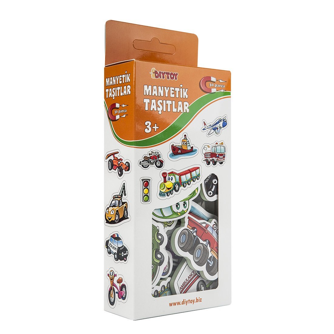 DIYTOY Manyetik Taşıtlar Seti – Eğitici 30 Parça Manyetik Taşıt, 4-8 Yaş Çocuklar İçin Eğlenceli Eğitim