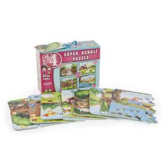 Diytoy 4'lü Çiftlik Puzzle Seti | Eğitici ve Eğlenceli Çocuk Oyuncağı | 3 Yaş ve Üzeri