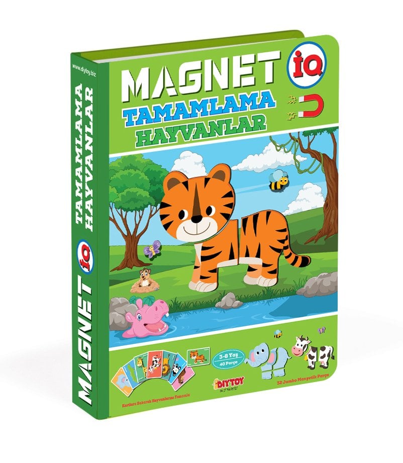DIYTOY Magnet IQ Hayvan Tamamlama Manyetik Oyun – 3-8 Yaş, 40 Parça Eğitici Puzzle Seti