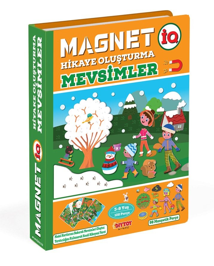 DİYTOY Manyetik Mevsimler Hikaye Oluşturma Oyunu - 108 Parça Eğitici Set (3-8 Yaş)
