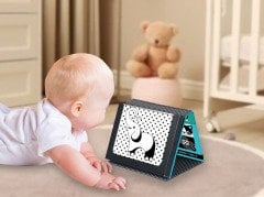 DİYTOY Tummy Tıme Aynalı İlk Zeka Kartları Güvenli Bebek Aynası - Eğitici Kartlar
