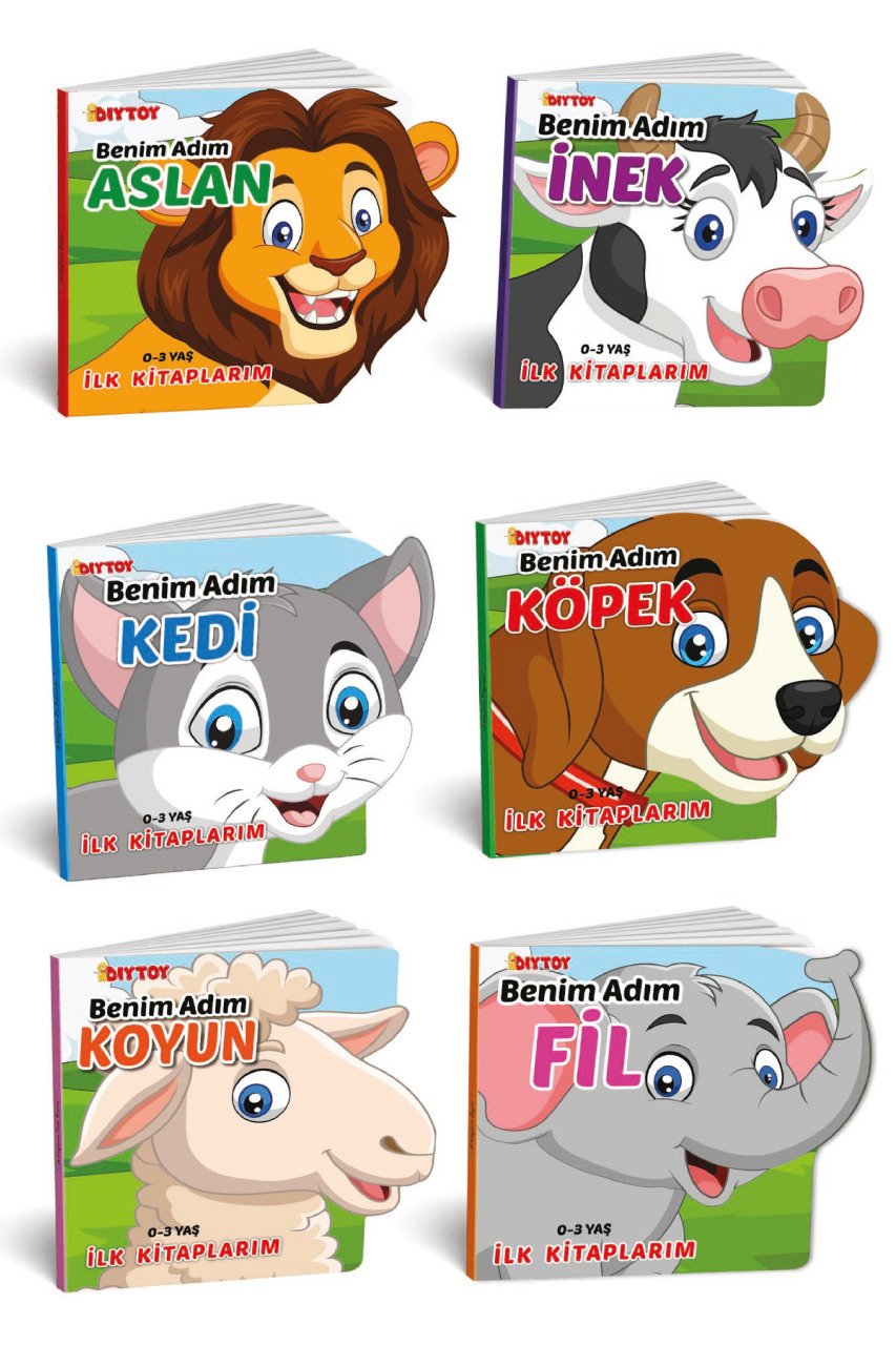 Diytoy İlk Kitaplarım Hayvanlar 6'lı Set - Eğitici ve Eğlenceli Bebek Kitapları