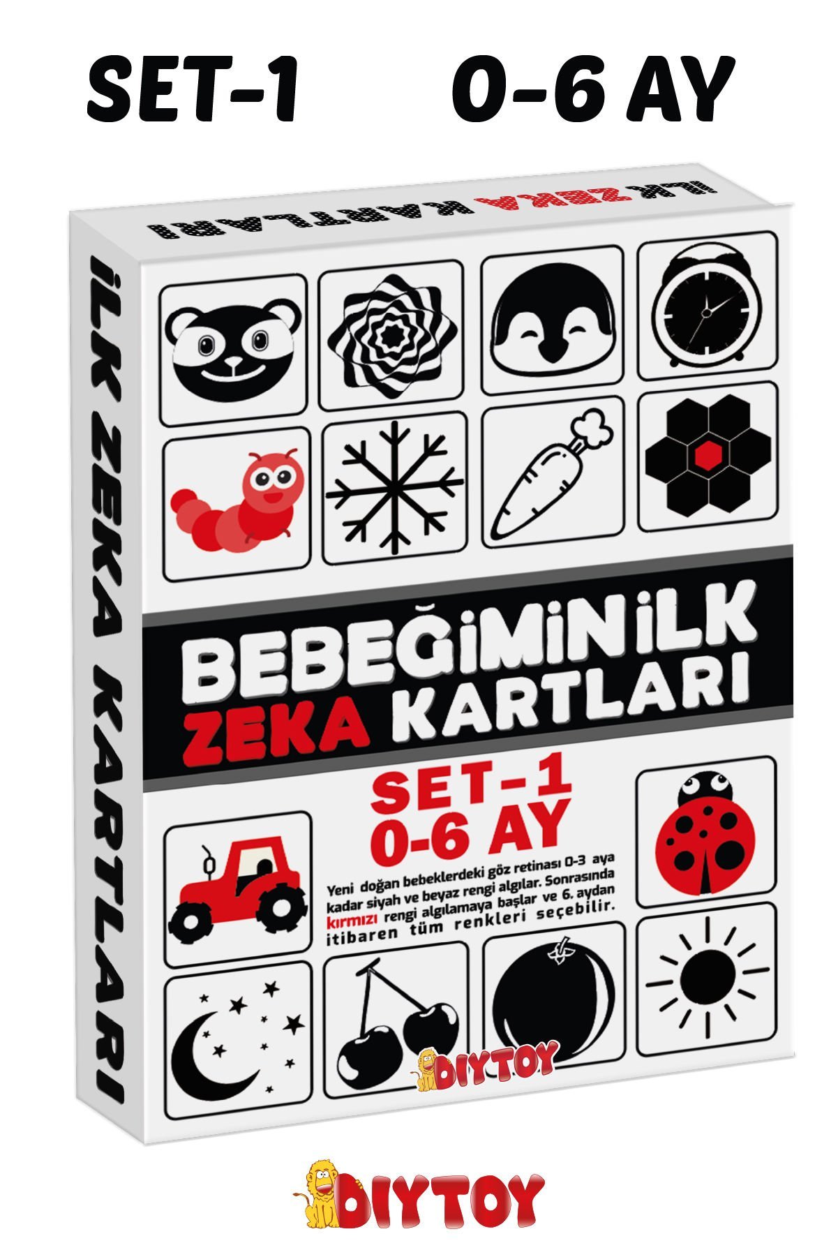 Diytoy Bebeğimin İlk Zeka Kartları Set 1 | Eğitici Kartlar 0-6  Ay Erken Eğitim Seti
