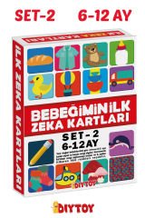 DİYTOY Bebeğimin İlk Zeka Kartları Set 2 | 6-12 Ay Eğitici Kartlar | Yüksek Kontrastlı Kartlar ile Bebeklerin Görsel Gelişimini Destekleyin