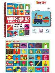 DİYTOY Bebeğimin İlk Zeka Kartları Set 2 | 6-12 Ay Eğitici Kartlar | Yüksek Kontrastlı Kartlar ile Bebeklerin Görsel Gelişimini Destekleyin