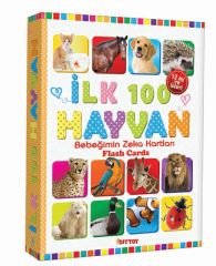 DİYTOY İlk 100 Hayvan Zeka Kartları - 12 Ay ve Üzeri, Erken Konuşma Becerileri İçin Flash Kart Seti