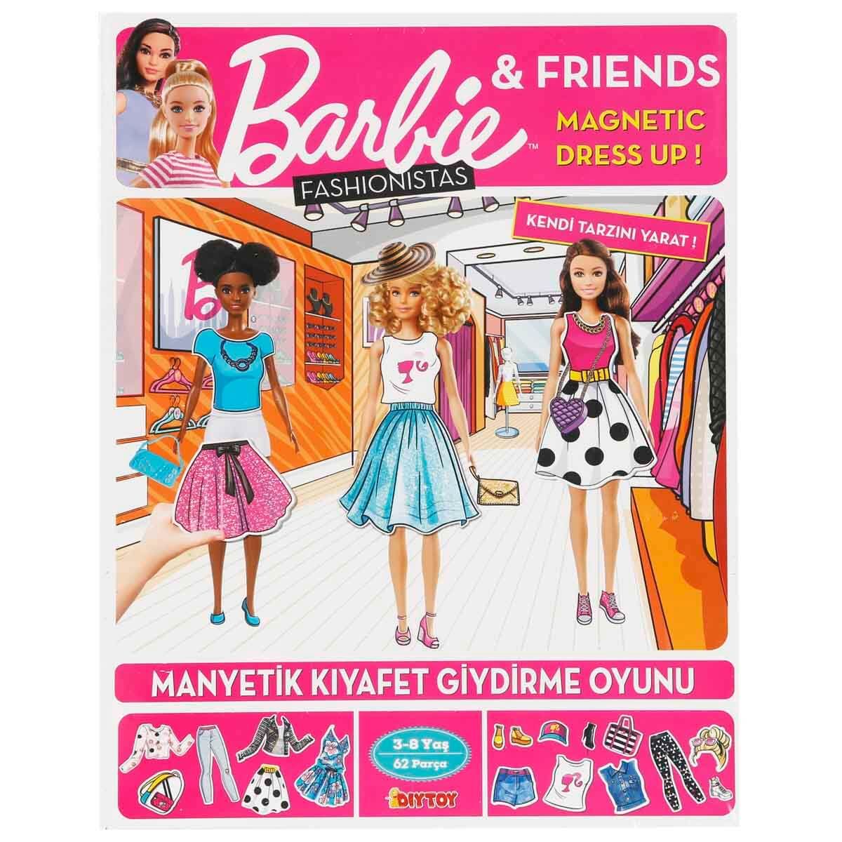 DIYTOY Barbie & Friends Manyetik Giydirme Oyunu – 62 Parça, Kıyafet Kombinleri, 3-8 Yaş Kız Çocuk Oyuncağı