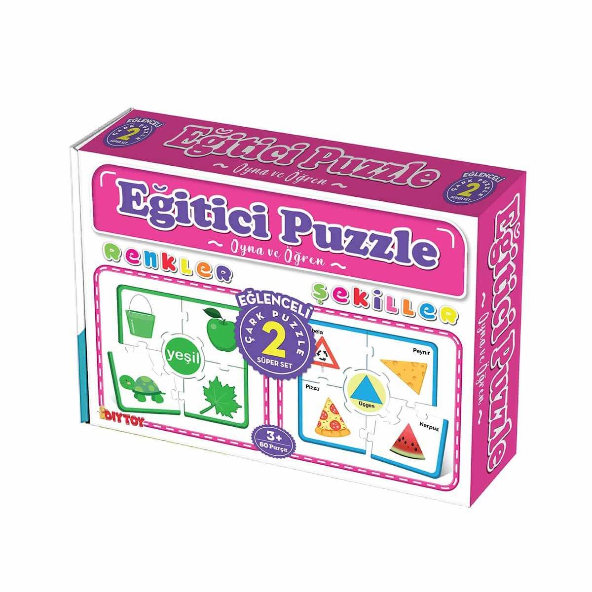 Diytoy Eğitici Çark Puzzle Renkler ve Şekiller - Diytoy