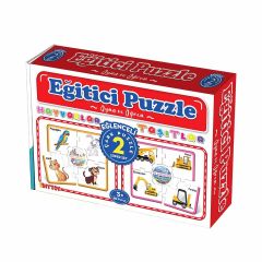 Diytoy Eğitici Çark Puzzle Hayvanlar ve Taşıtlar - 60 Parça