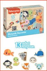 Fisher-Price 13 Mıknatıslı Hayvanlar Buzdolabı ve Metal Yüzeylere Yapışan Magnet Puzzle