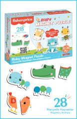 Fisher-Price 12-36 Ay 28 Parça Manyetik Hayvan Tamamlama Buzdolabı Magnet Puzzle
