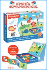 Fisher Price Manyetik Magnet Hayvanlar Tamamlama Oyunu - 37 Parça, Kitapçık ve Manyetik Kutu - 3+ Yaş