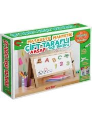 Diytoy Masasüstü Manyetik Yazı Tahtası | 62 Parça Çift Taraflı Beyaz Yaz-Sil & Kara Tahta