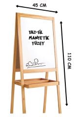 Diytoy Ahşap Yazı Tahtası Çift Taraflı Manyetik Özellikli Yaz Sil |  Manyetik Alfabe Sayılar