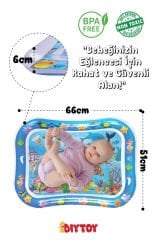 Diytoy Bebek Su Oyun Matı - Tummy Time Karın Üstü Aktivite Zamanı Eğlencesi Şişirilebilen