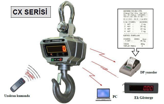 CX 5 Ton Printerli Vinç Baskülü