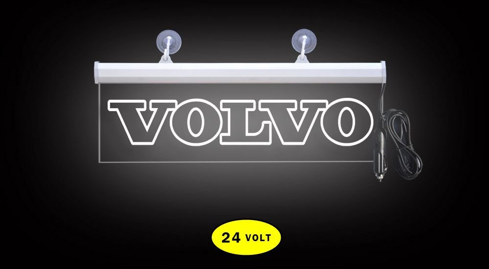 Volvo Ön Cam Işıklı Yazı 35 cm Beyaz 24 volt