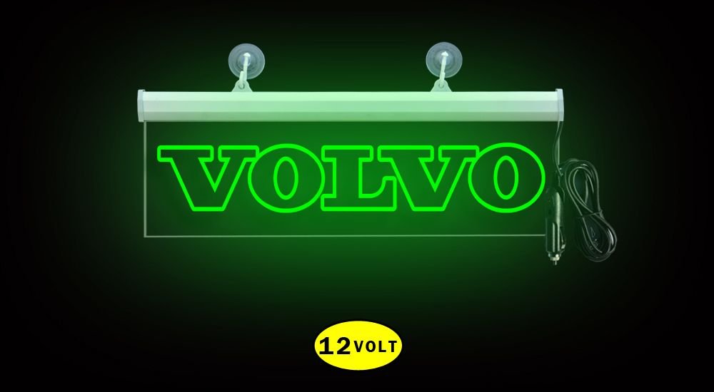 Volvo Ön Cam Işıklı Yazı 35 cm Yeşil 12 volt