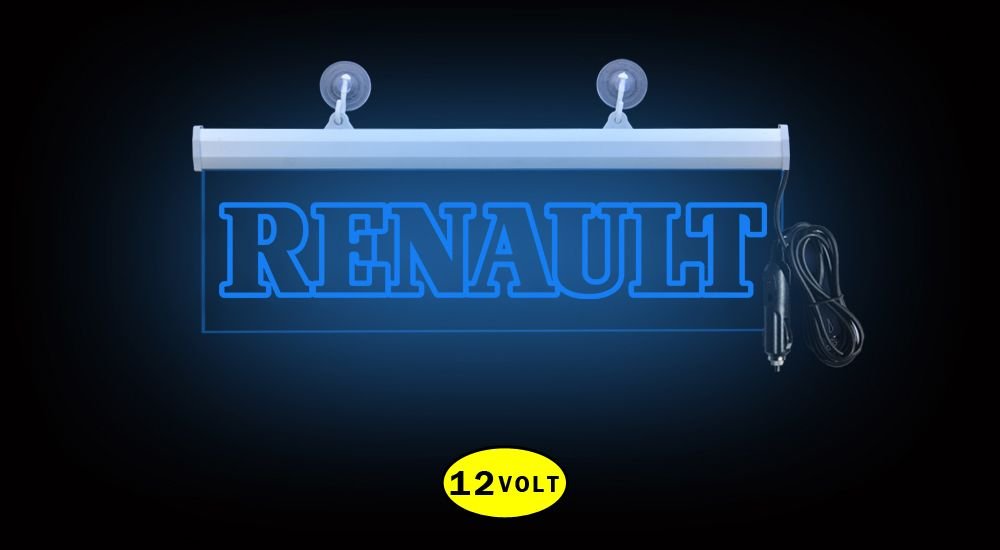 Renault Öncam Işıklı Yazı 35 cm Mavi 12volt